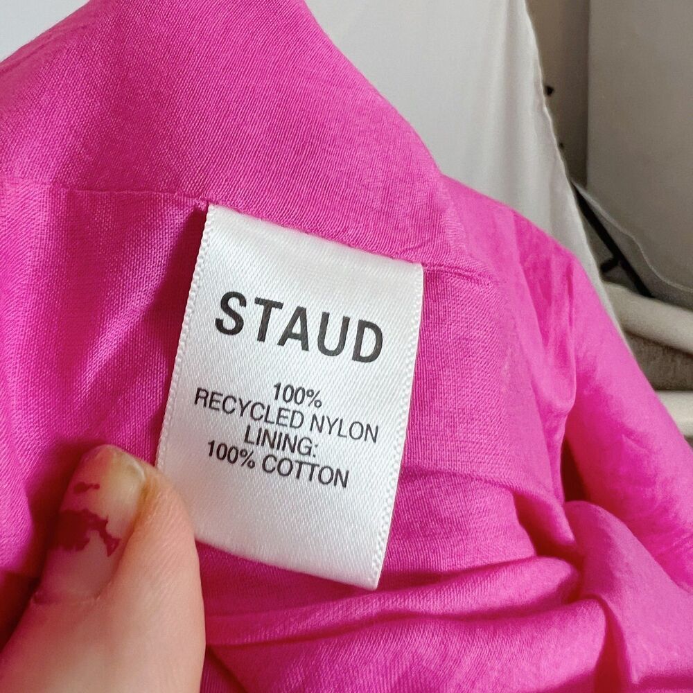 Staud Calypso Cutout Maxi Dress O Ring Neon Pink Summer Dress Size S - Picture 8 of 8
